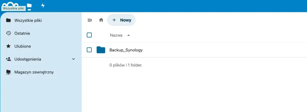 Backup Synology do NextCloud - backup synology