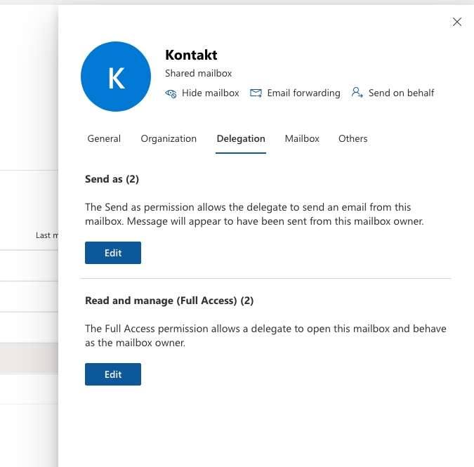 Uprawnienia Full Access i Send As dla skrzynki współdzielonej