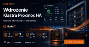 Wdrożenie klastra HA proxmox - 3 hosty, macierz, PBS